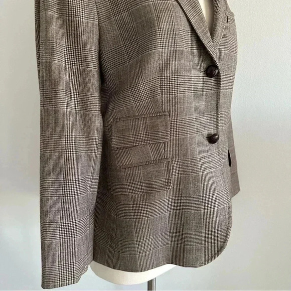 J. Crew Plaid 100% Wool Blazer Jacket Sz 12 - Picture 6 of 13